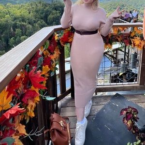 Mock neck bodycon dress